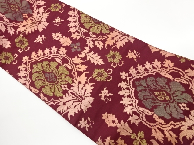 花葉模様織出し名古屋帯